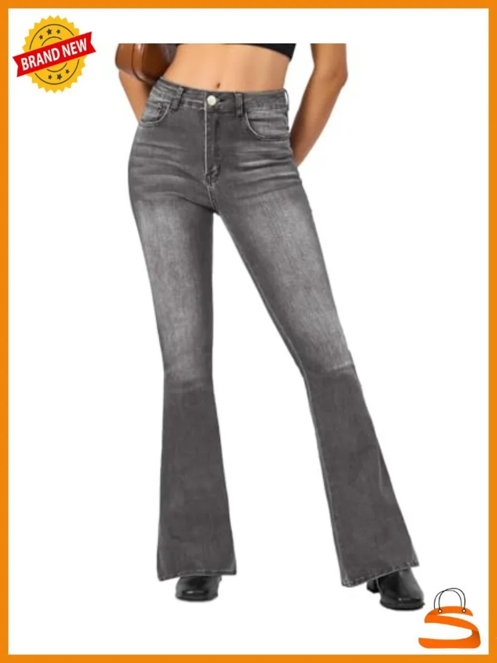 High Waist Flare Bell Bottom Bootcut Jeans Stretchy Denim